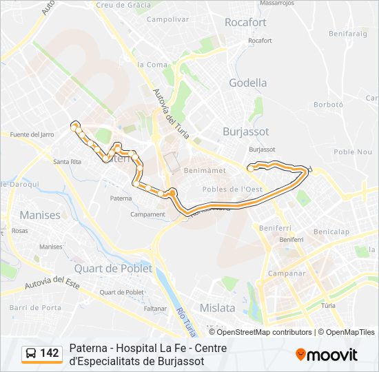 142 Bus Line Map