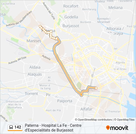 142 Bus Line Map