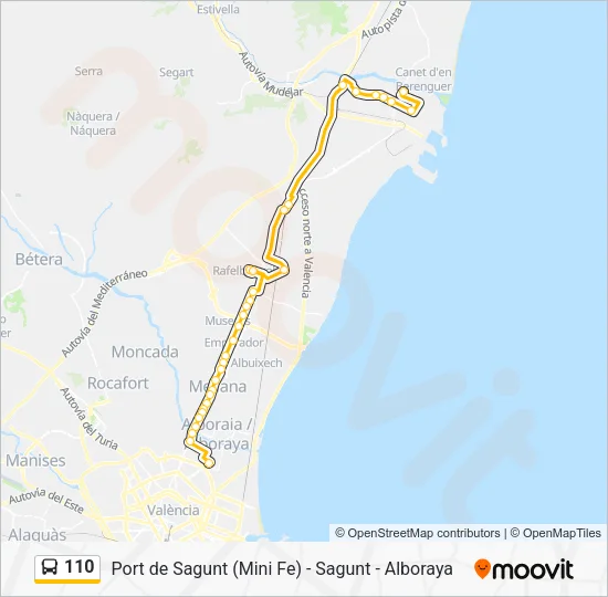 110 Bus Line Map
