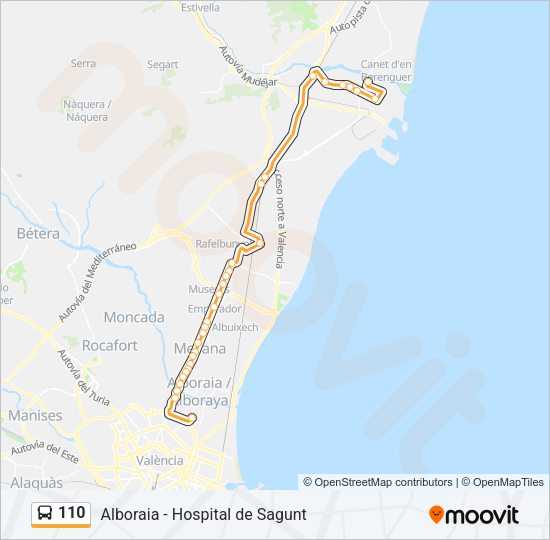 110 Bus Line Map