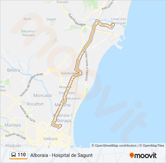 110 Bus Line Map