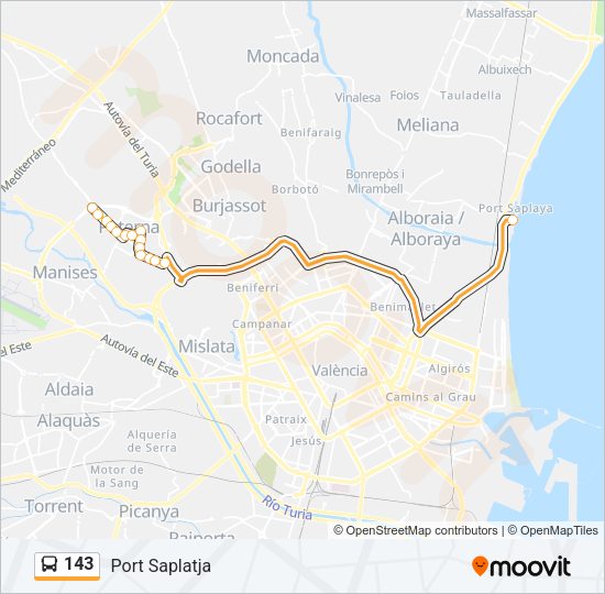 143 Bus Line Map