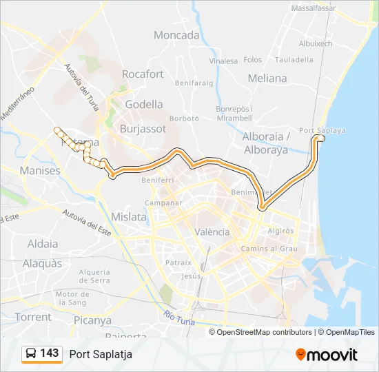 143 Bus Line Map