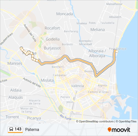 143 Bus Line Map