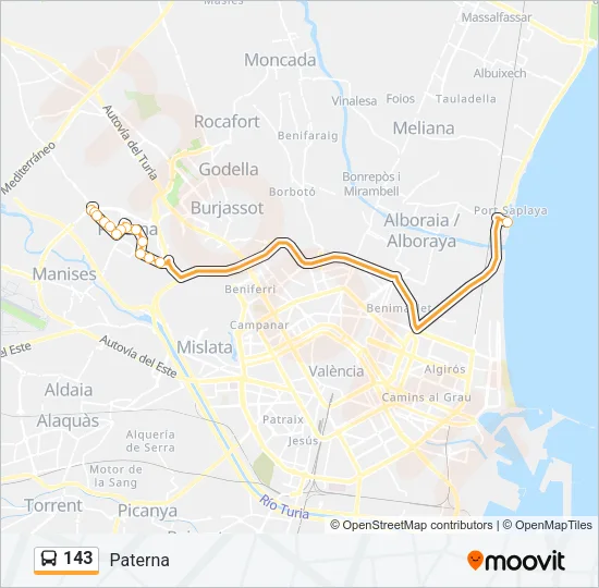 143 Bus Line Map