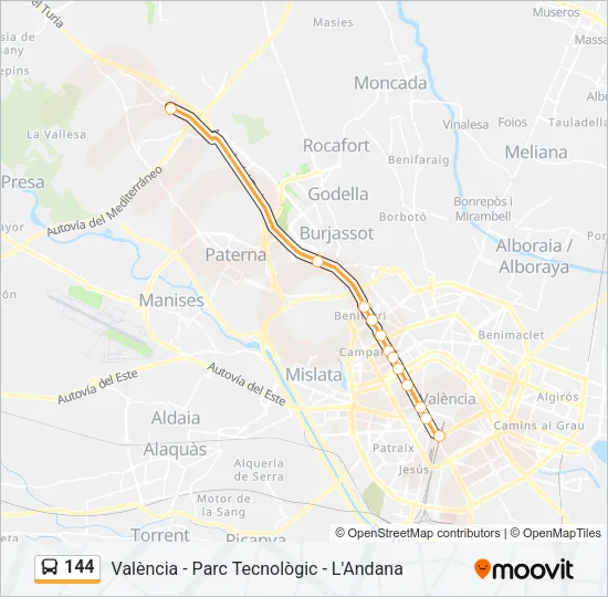 144 Bus Line Map