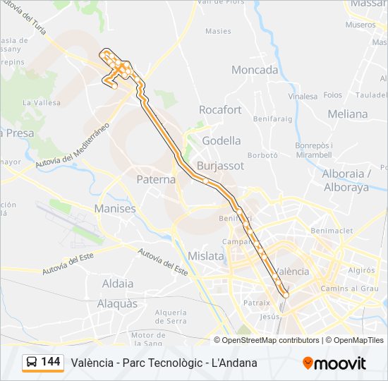 144 Bus Line Map