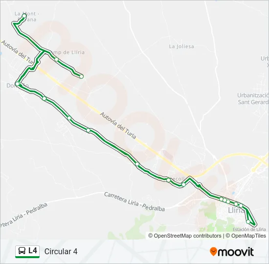 L4 bus Mapa de línia