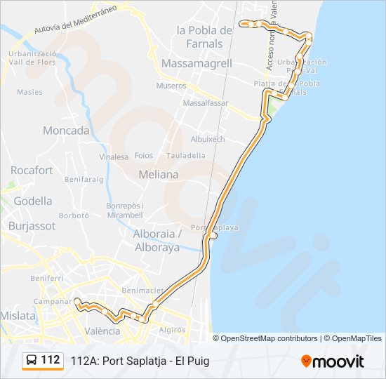 112 Bus Line Map