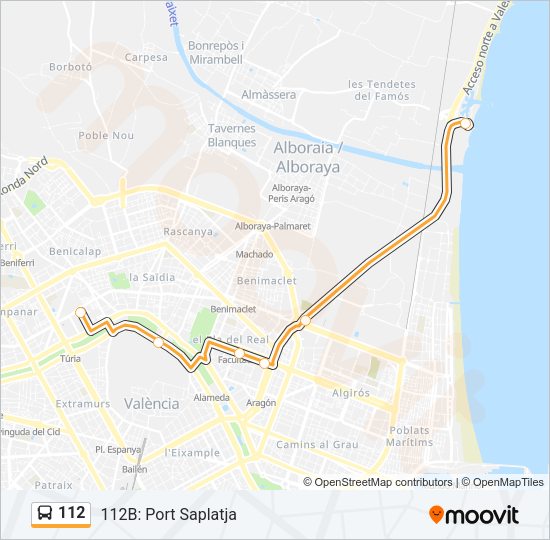 112 Bus Line Map