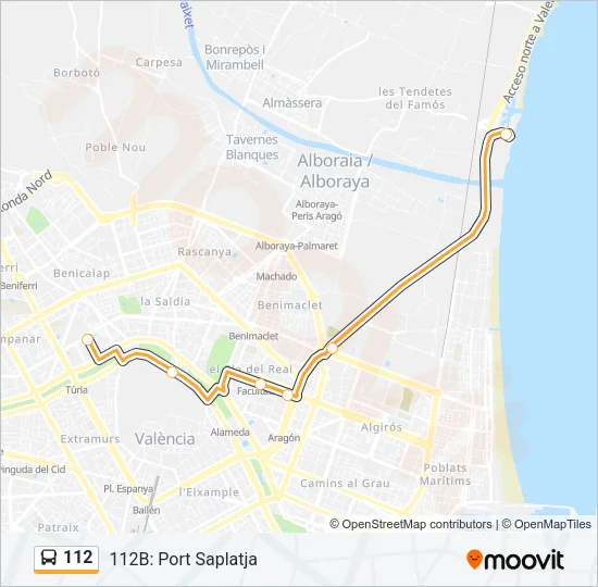 112 bus Mapa de línia