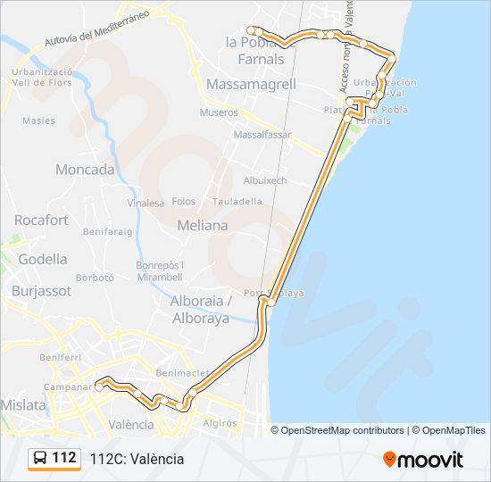 112 Bus Line Map