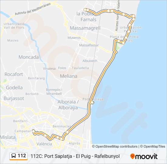 112 Bus Line Map