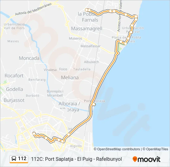 112 Bus Line Map