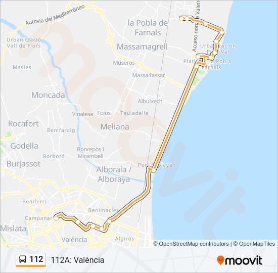 112 Bus Line Map