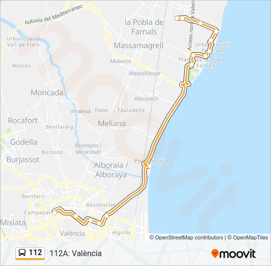 112 Bus Line Map