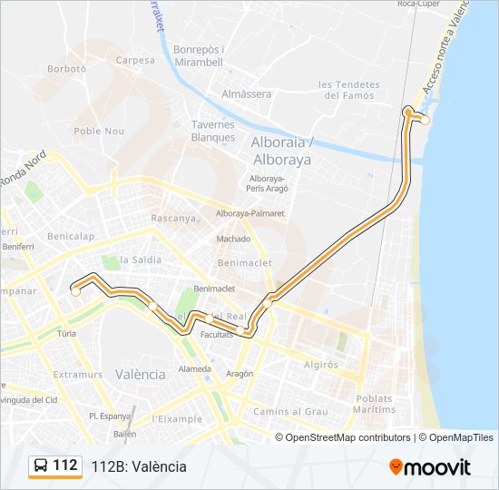 112 Bus Line Map