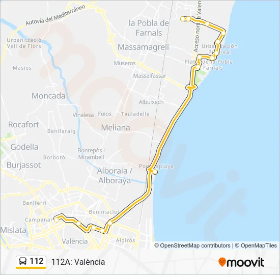 112 Bus Line Map