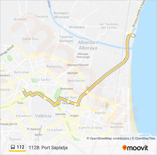 112 Bus Line Map