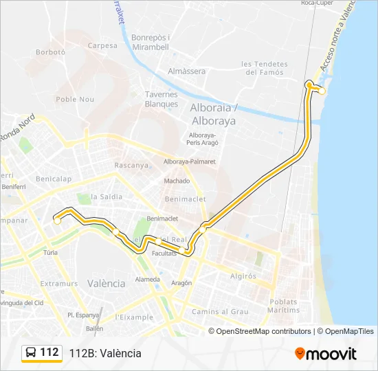 112 Bus Line Map