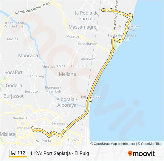 112 Bus Line Map