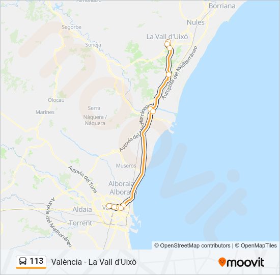 113 Bus Line Map