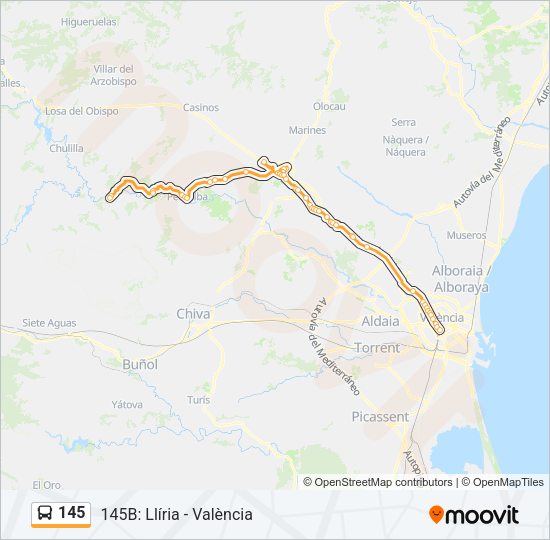 145 Bus Line Map