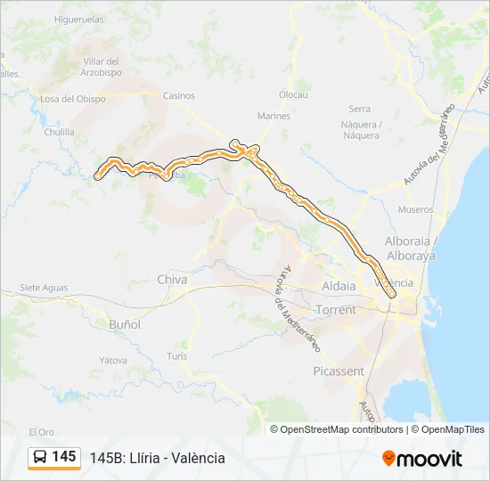 145 Bus Line Map