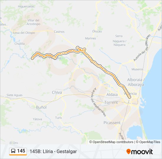 145 Bus Line Map