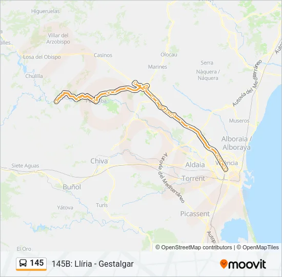145 Bus Line Map