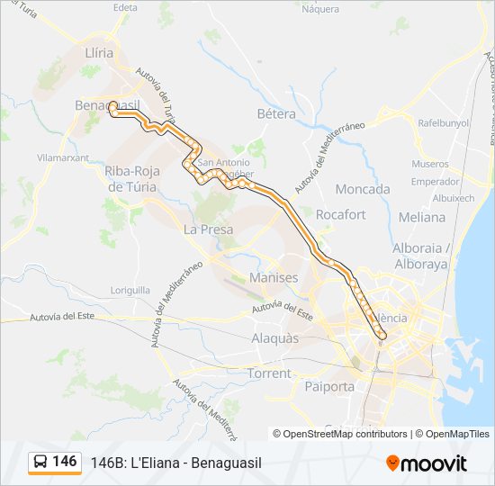 146 Bus Line Map