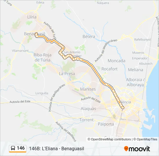 146 Bus Line Map