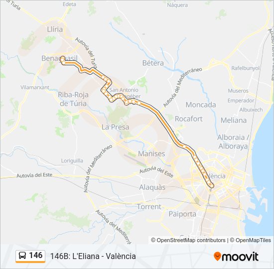 146 Bus Line Map
