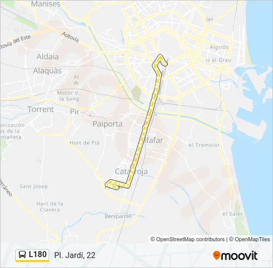 L180 Bus Line Map