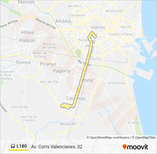 L180 Bus Line Map