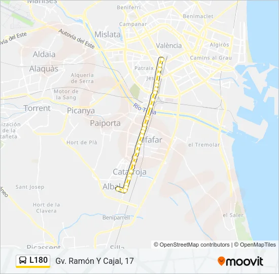 L180 Bus Line Map