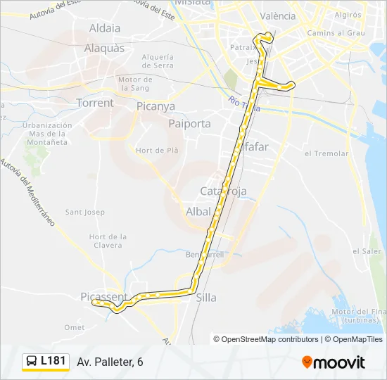 L181 Bus Line Map