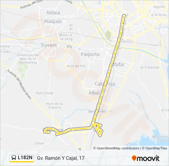 L182N Bus Line Map