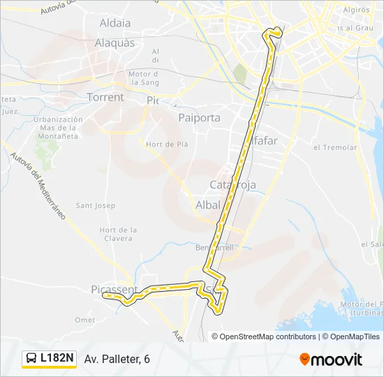 L182N Bus Line Map