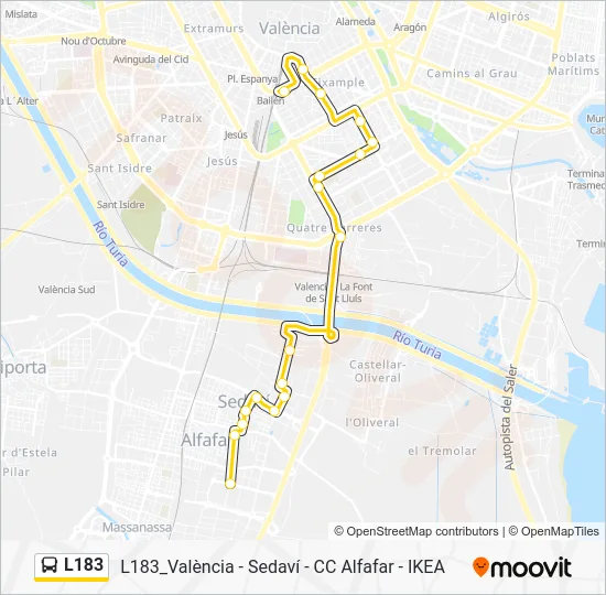 L183 Bus Line Map