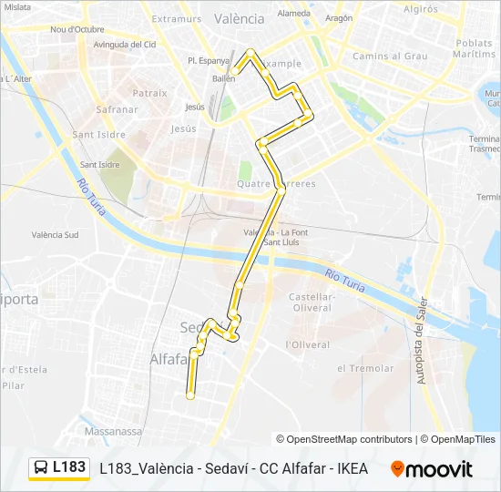 L183 Bus Line Map