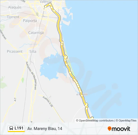 L191 Bus Line Map