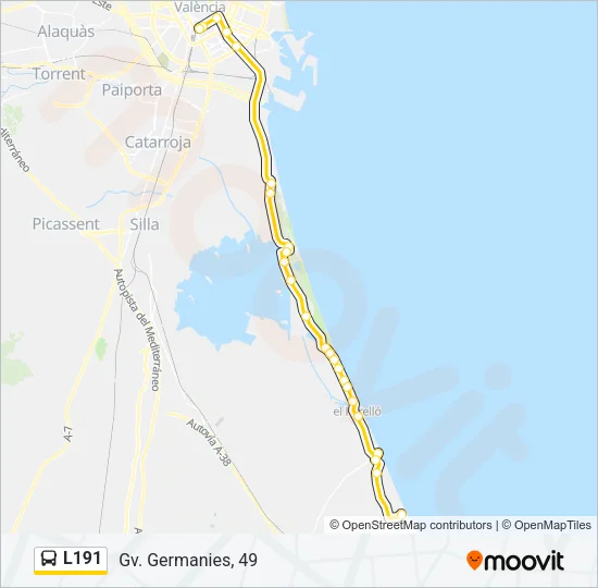 L191 Bus Line Map