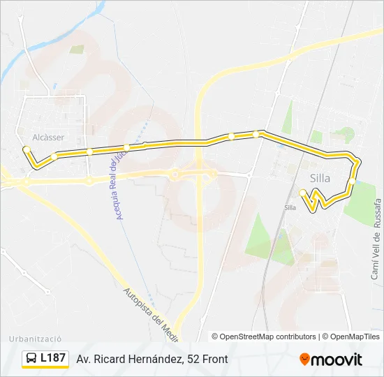 L187 Bus Line Map