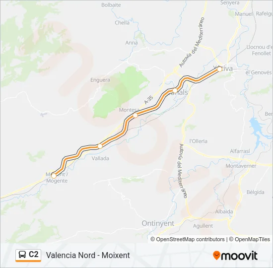 C2 Bus Line Map