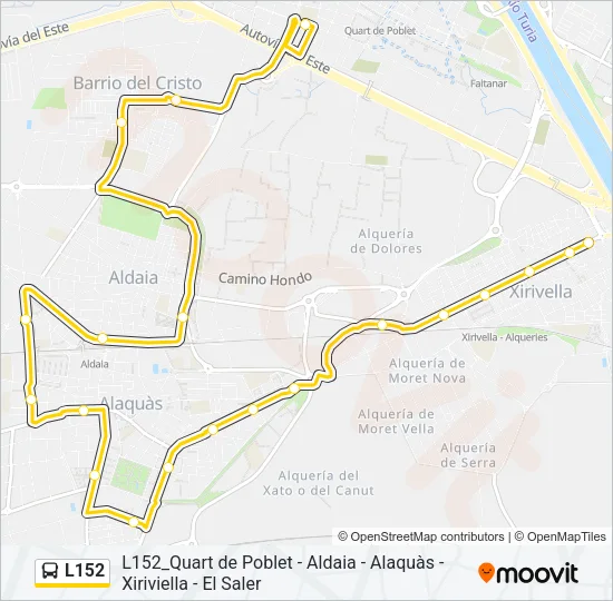 L152 Bus Line Map