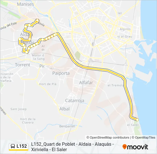 L152 Bus Line Map