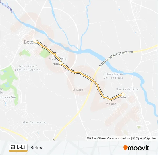 L-L1 bus Mapa de línia