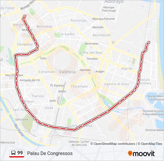 99 Bus Line Map