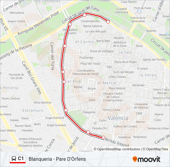 C1 Bus Line Map